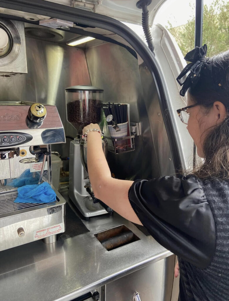 Shine Coffee Van - Participant Making a Coffee